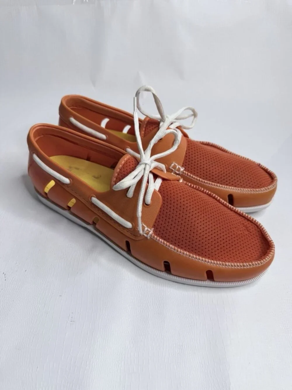 Five Flops Mens Boat Shoes Green Vented Lace Up Jelly Rubber Water Medium 8/9